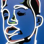 LED Face Light Up Wall Art - Close Up