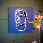 LED Face Light Up Wall Art in our Showroom