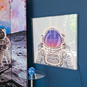 LED Astronaut Light Up Wall Art in our Showroom