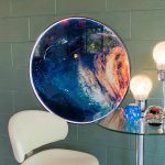 LED Wave Light Up Circular Wall Art in our Showroom