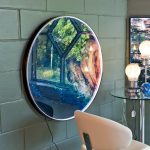 LED Wave Light Up Circular Wall Art in our Showroom