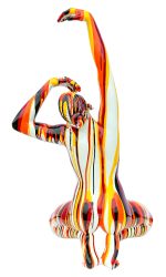 Large Red and Yellow Yoga Lady Sculpture - Back