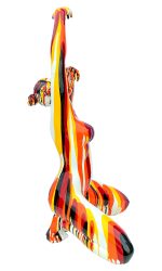 Large Red and Yellow Yoga Lady Sculpture - Right Side