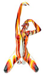 Large Red and Yellow Yoga Lady Sculpture