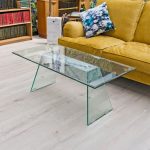 Talladega Glass Coffee Table in our Showroom