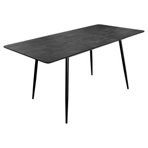Carleton Black Ash Extending Dining Table - Extended