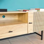 Groove Natural Entertainment Unit in our Showroom Close Up