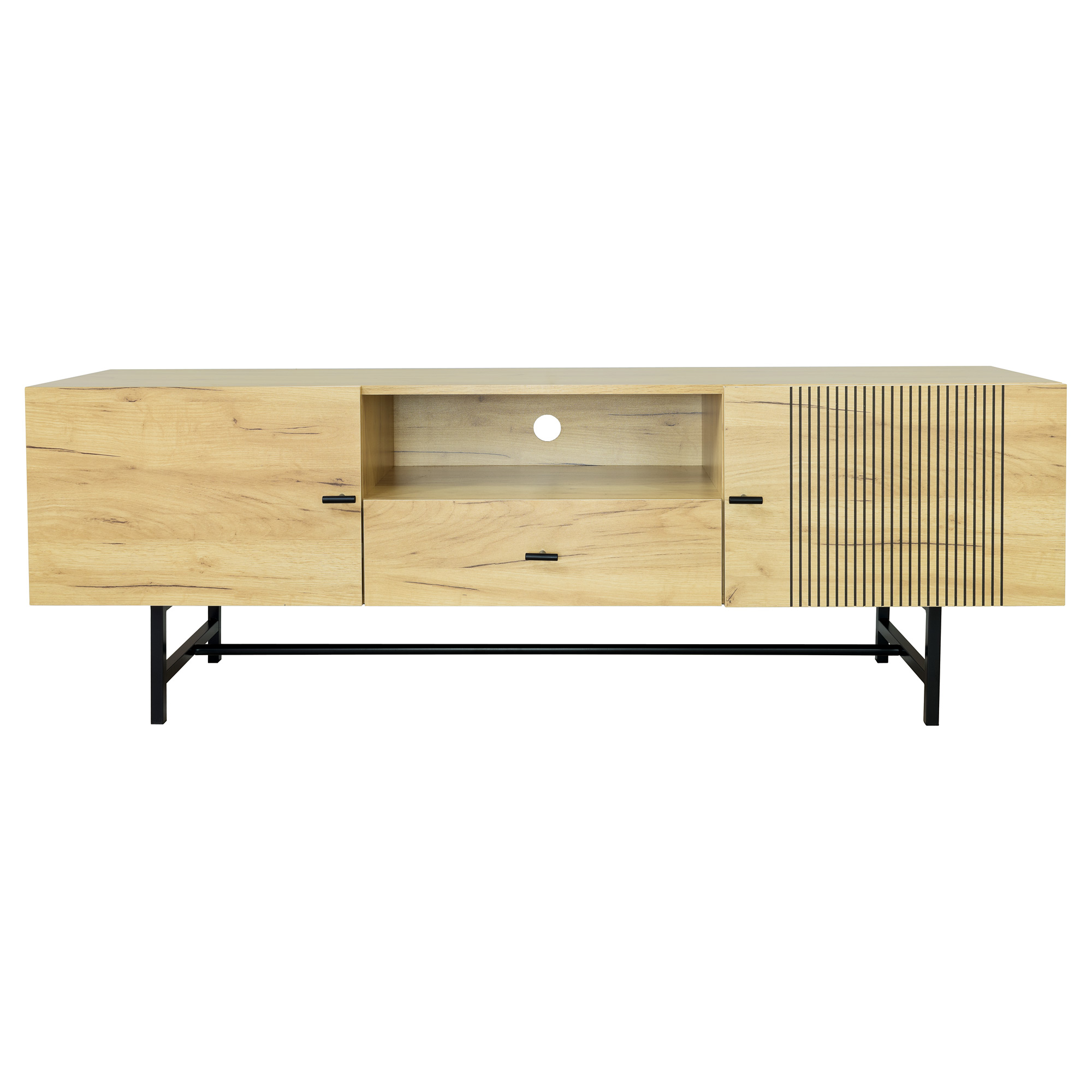 FW1198 Groove Natural Entertainment Unit - Front Groove Natural Entertainment Unit