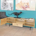 Groove Natural Entertainment Unit in our Showroom - Open