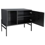 Groove Black Storage Cabinet - Open