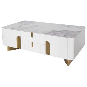 Colby White and Gold TV Unit