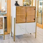Carrington White and Gold Cabinet in our Showroom