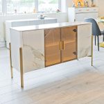 Carrington White and Gold Sideboard in our Showroom