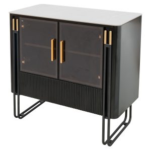 Genero Black and Gold Small Cabinet