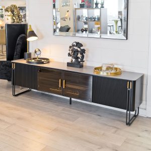 Genero Black and Gold TV Unit in our Showroom