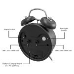 Small Light Up Alarm Clock - Black - Features
