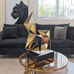 Gold Polygon Sculpture in our Showroom