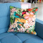 Tropical Bomb Myrtle & Mary Cushion in our Showroom