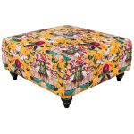 Myrtle and Mary Square Fabric Pouffe