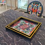 Myrtle and Mary Flower Bomb Square Trays in our Showroom