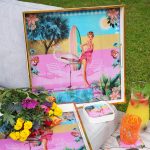 Myrtle and Mary Barbie Square Tray Set on Display