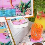 Myrtle and Mary Barbie Square Coasters on Display