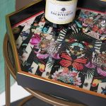 Myrtle and Mary Paradise Lost Hexagon Tray on Display - Close Up