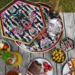 Myrtle and Mary Paradise Lost Hexagon Tray Set on Display