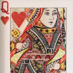 Queen of Hearts Playing Card Collage Wall Art - Close Up
