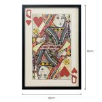 Queen of Hearts Playing Card Collage Wall Art - Dimensions