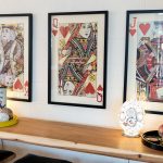 Queen of Hearts Playing Card Collage Wall Art in our Showroom