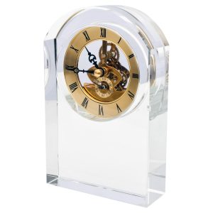 Crystal Glass Mantle Oval Clock
