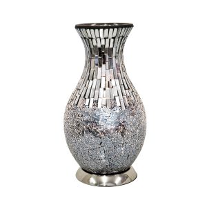 Mosaic Vase Lamp - Black - On