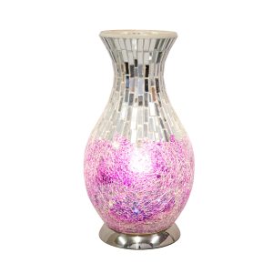 Mosaic Vase Lamp - Purple - On