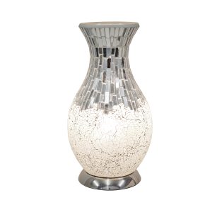 Mosaic Vase Lamp - White - On