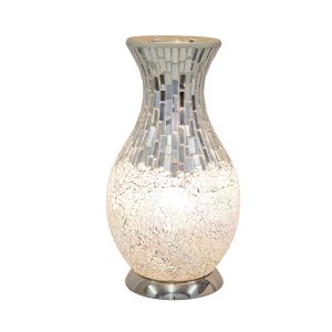 Mosaic Vase Lamp - Pearl - On