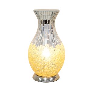 Mosaic Vase Lamp - Yellow - On