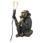 Monkey Holding Bulb Lamp - Side