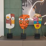 Abstract Face Art Sculptures in our Showroom