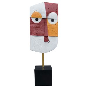 Abstract Square Face Art Sculpture - Front