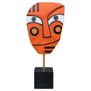 Abstract Orange Face Art Sculpture - Front