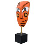 Abstract Orange Face Art Sculpture