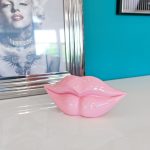 Large Pink Lips Sculpture in our Showroom