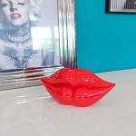 Large Red Lips Sculpture in our Showroom