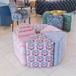 Triangle Segment Stool Set Flamingo-go in our Showroom