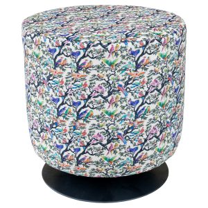 Swivel Drum Stool - Birdity Absurdity White - Casa Nova Collection
