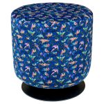 Swivel Drum Stool - Birdity Absurdity Navy - Casa Nova Collection