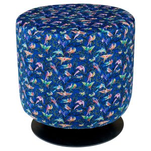 Swivel Drum Stool - Birdity Absurdity Navy - Casa Nova Collection