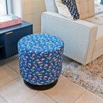 Swivel Drum Stool - Birdity Absurdity Navy in our Showroom - Casa Nova Collection