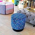 Swivel Drum Stool - Birdity Absurdity Navy in our Showroom - Casa Nova Collection